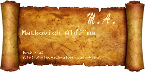 Matkovich Alóma névjegykártya